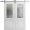 Vdomdoors Sliding Closet Bypass Doors 36 x 80in, Sete 6933 Nordic White W/ Frosted Glass, Sturdy Rails SETE6933DBD-NOR-36 - alternate 1